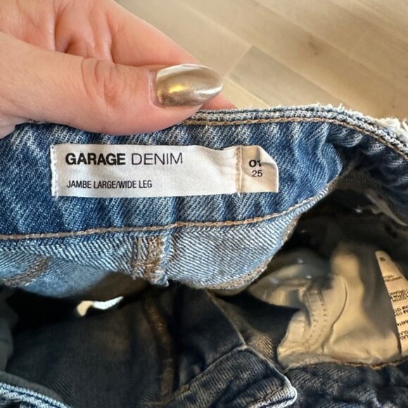 Garage Wide Leg Ripped Medium Wash Jeans Size 01/25 - Picture 4 of 6